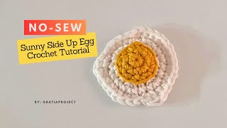 No Sew Sunny Side Up Egg Crochet Tutorial | Mini Amigurumi
