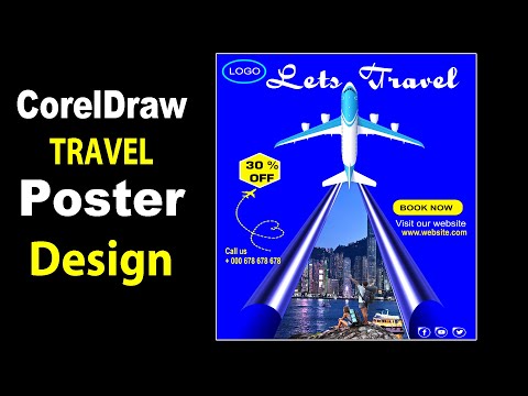 Modern Travel Poster Design in Coreldraw I Coreldraw Tutorial I Creative Travel Poster