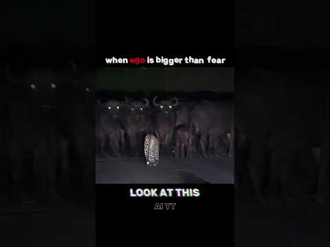 This Leopard Isn't Afraid of Anything- Not Even a Buffalo Army#trending #animals #wildlife#youtube