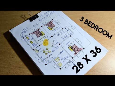 28 x 36 new best house plan design II 3bedroom ground floor plan II accha ghar ka naksha