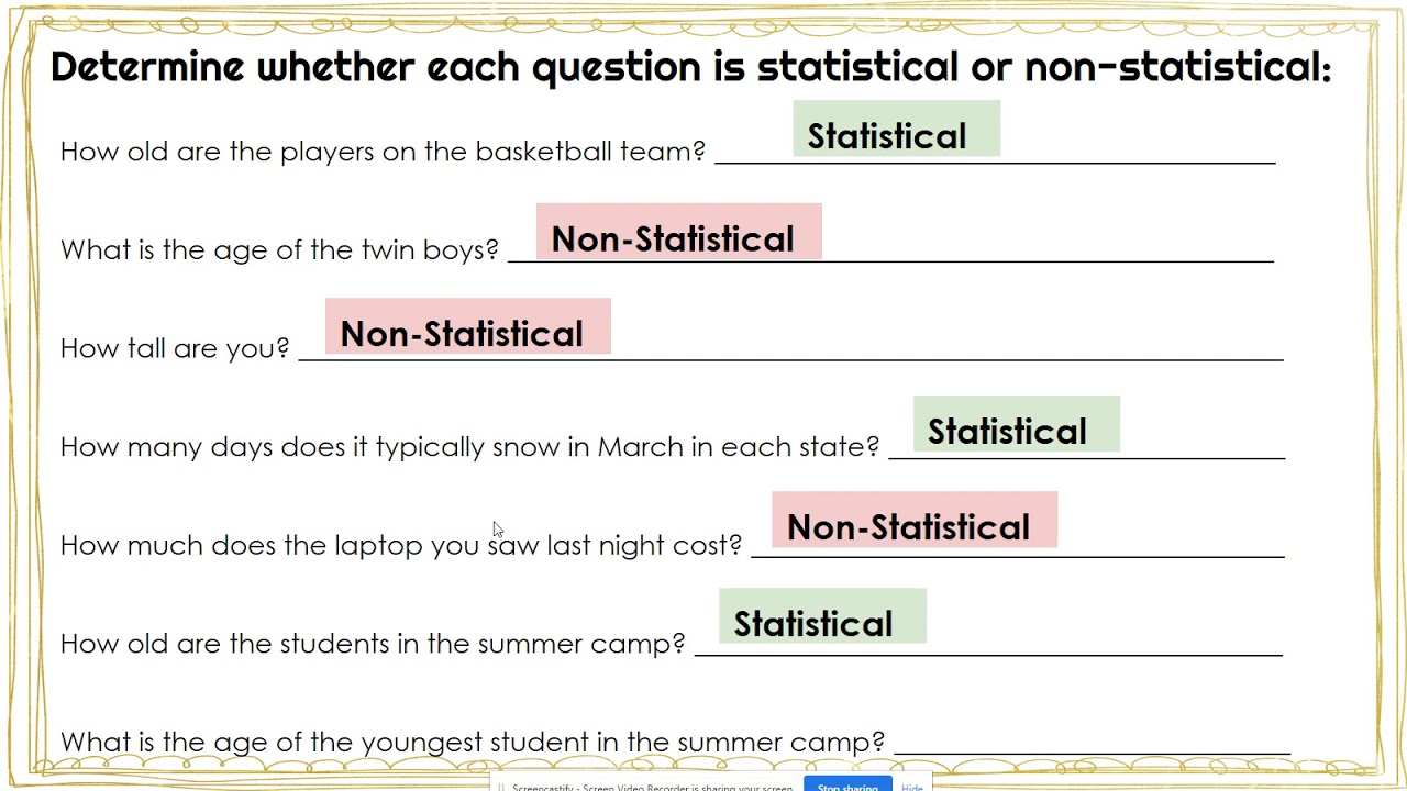 Understanding Statistical Questions
