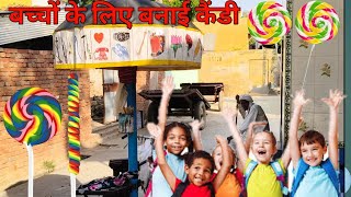 Children got toffees and lollipops Fentez Children ate amazing types of sweets 🍫🧈