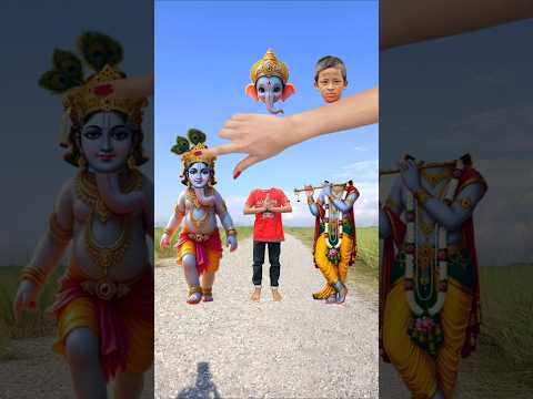 Jay Ganesha Deva 😍_ Lord krishna wrong head challenge _ vfx Bhakti video _ #ashortaday #short #vfx