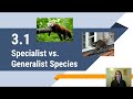 Specialist vs Generalist Species Concepts