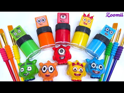 Rainbows EGGS 🌈 Mixing Numberblocks in Love with Rainbow SLIME Colorful! Satisfying, ASMR