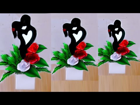 beautiful valentine hart flower bouquet making with paper / diy flower bouquet