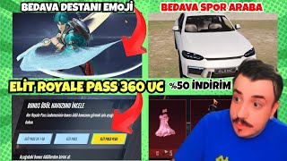 BEDAVA SPOR ARABA ! 360 UC'YE ELİT RP ! BEDAVA DESTANSI EMOJİ PUBG MOBİLE