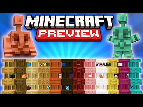 Minecraft Preview : Etagères ! Statues de Golem !