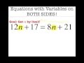 Solving Equations with Variables on Both Sides