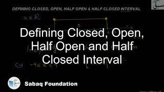 Defining Closed, Open, Half Open and Half Closed Interval