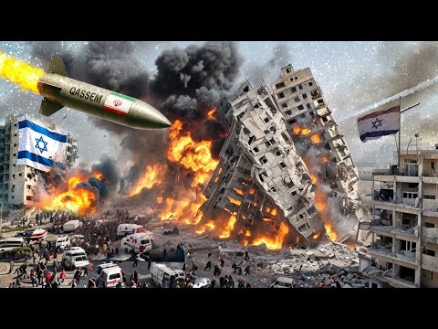 Mirip Gaza, Setengah Wilayah Israeh Hancur! Rudal Haj Qassem Menghancurkan Gedung Tinggi Tel Aviv