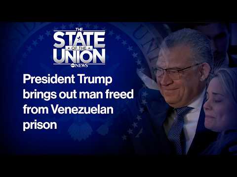 YouTube video thumbnail: State of the Union: Trump Brings out man Freed From Venezuelan Prison