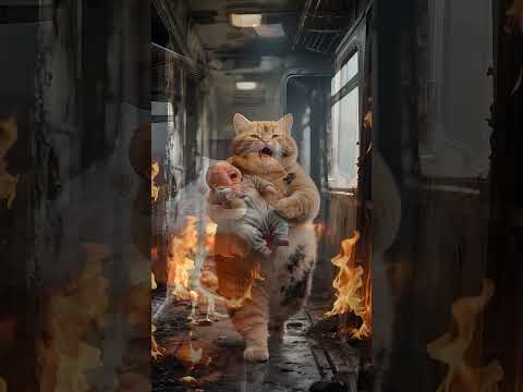 The brave orange cat. #orangecat #cat #suncats #catcute #funny #cute