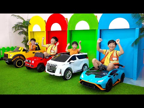 [30분] 예준이와 예성이의 4 가지색 자동차 장난감 조립놀이 4 Colors Car Toy Assembly for Kids