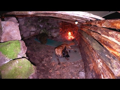 BUSHCRAFT SURVIVAL SHELTER CAMPING in the wilderness (Part: 2) Campfire Cooking, Nature Sounds, Asmr