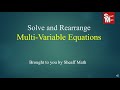 Solving Equations and Isolating Variables