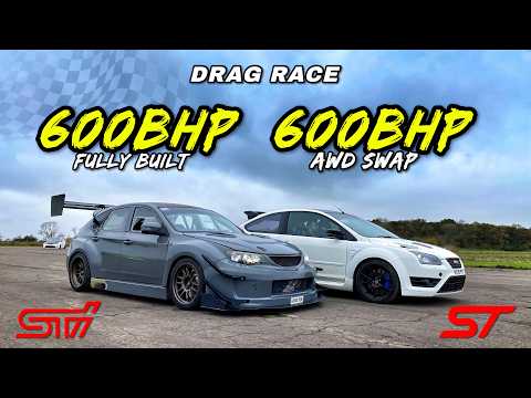 600HP 4WD FORD FOCUS ST v 600HP SUBARU IMPREZA STI: DRAG RACE