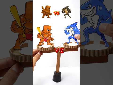 Italian Brainrot Muscled Weight Scale Challenge !! Cardboard & Paper Craft #shortsvideo #trending