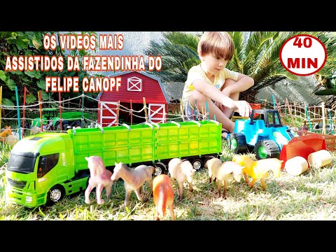 Fazendinha de Brinquedo Felipe Canopf - Os vídeos mais assistidos - Vaca Boi Cavalo - Cow Toy Farm