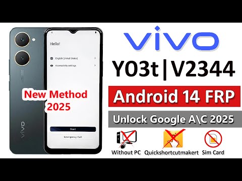 Vivo Y03t Android 14 Frp Bypass/Unlock Google Account Lock Without Pc✅ Vivo Y03t Google Lock Remove✅