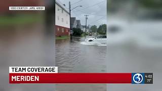 YouTube video thumbnail: Heavy Rain Causes Flooding, Road Closures and Power Outages Across CT