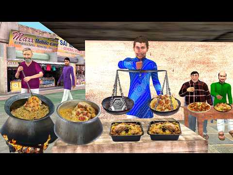 Chicken Biryani Hyderabadi Famous KG Biryani Street Food Hindi Kahani Moral Stories New Comedy Video