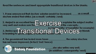 Exercise Transitional Devices
