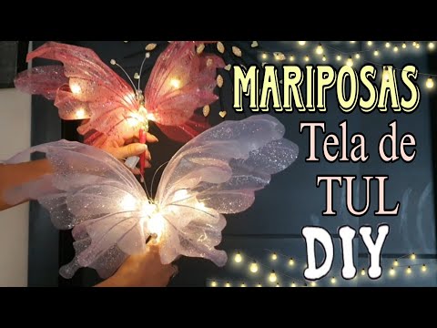 DIY Impresionantes MARIPOSAS 🦋  GIGANTES con TELA de TUL 😱 Paso a Paso