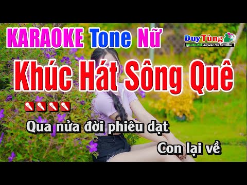 Karaoke || Khúc Hát Sông Quê  – Tone Nữ || Nhạc Sống Duy Tùng