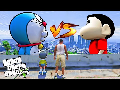 Shin chan Vs Doraemon Fight! Ironman Helping Shin chan Gta 5 in tamil