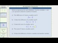 Expressions and Operations in Algebra