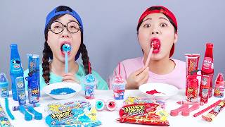 Thạch đỏ VS Món tráng miệng thạch xanh Thử thách DONA