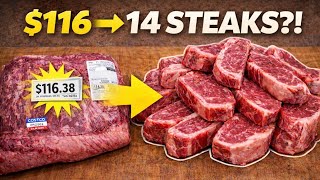 $116 Costco Roast = 14 NY Strip Steaks?! Worth It?