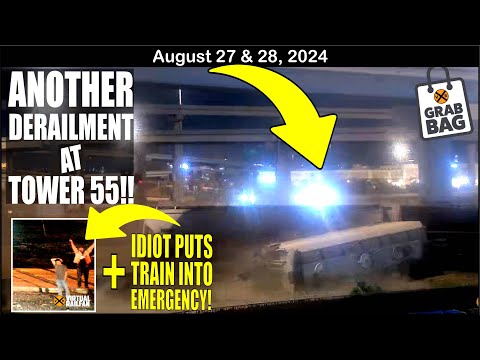 ANOTHER DERAILMENT AT TOWER 55! DARWIN’S PUT TRAIN INTO EMERGENCY! CSX 1900 SEABOARD, SPLISH-SPLASH