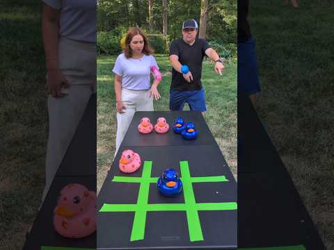 Bottle Flip Duck Tac Toe! 🦆🦆🦆 #familyfun #familygames #tictactoe