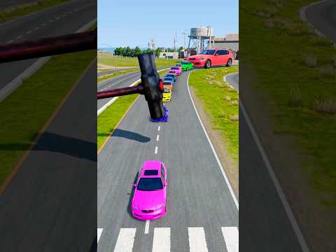 Colorful Small To Giant Cars vs Hammer #43