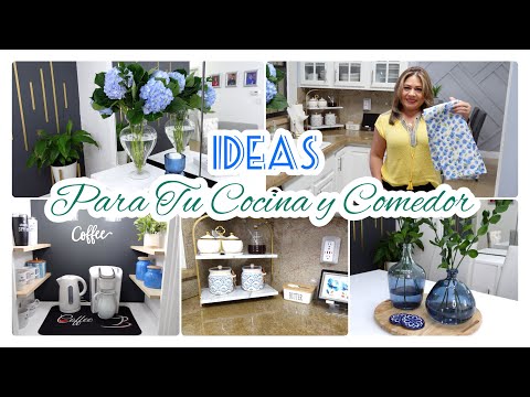 NUEVA DECORACION DE MI COCINA Y COMEDOR JUNTOS // IDEAS PARA ORGANIZAR Y DECORAR 🌿 COCINA FRESCA