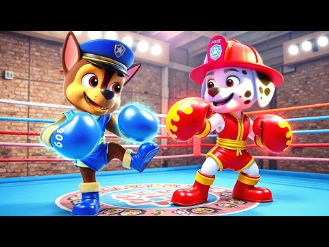 Paw Patrol Ultimate Rescue | CHASE x MARSHALL Battle On KickBoxing Stage?! Who Will Win? | Rainbow 3