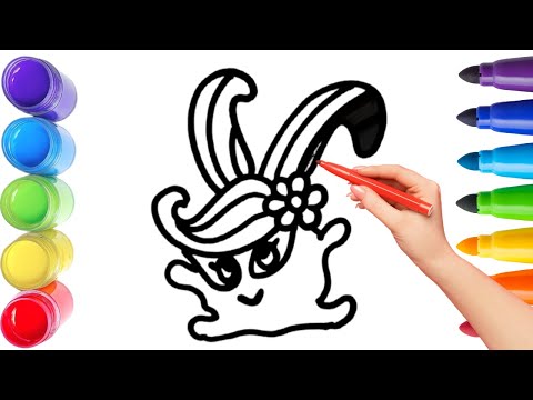 How To Draw cute unicorn Drawing, Painting & Coloring For Kids and Toddlers_ Child Art 🐋🌈🎨
