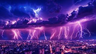 ⚡ Strong Thunderstorm for Sleeping | Deep Sleep All Night | Heavy Rain on Roof & Powerful Thunder