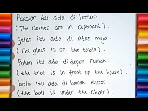 Belajar Membuat Kalimat Bahasa Inggris untuk Pemula Tentang Letak Suatu Benda