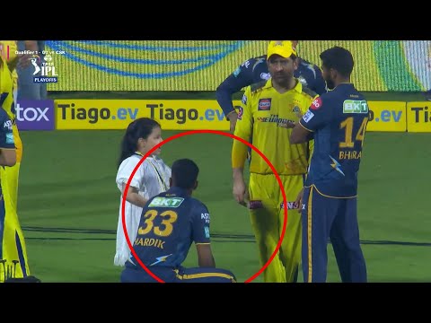 Hardik Pandya touches Dhoni Feet After CSK Won today vs GT Sakshi Dhoni Ziva reaction