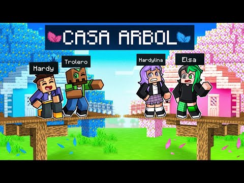 CHICOS vs CHICAS:  Batalla de Construcción de CASA EN EL ÁRBOL en Minecraft!