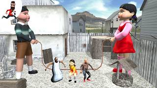 Squid Game Rope vs Granny family ► funny horror granny game mod