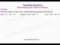 Quadratic Equations and Their Roots