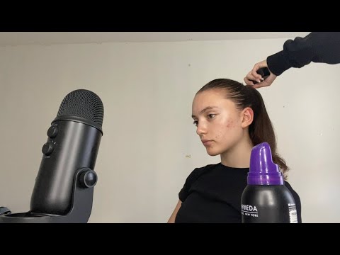 [ASMR] My Sister Does My Hair (brushing, water sounds etc)