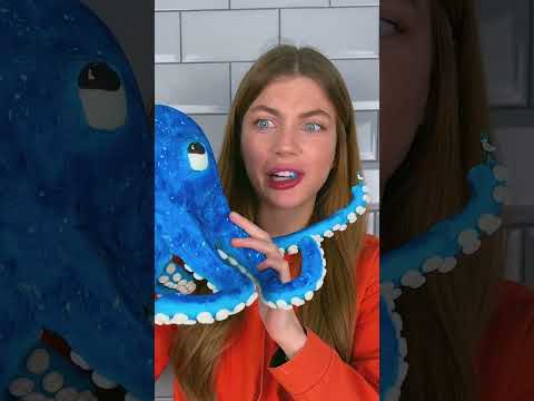 الأطعمة الحقيقية مقابل أطعمة الشوكولاتة الهلامية التحدي 🐙 #shorts