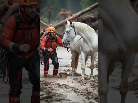 A Mother Horse's Trust: Man Becomes a Hero, Saving a Foal. #animals #rescue #wildanimals #wildlife