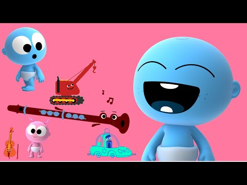 GooGoo, GaaGaa & Friends learn musical instruments & Vehicles in funny way | Cartoon videos for kids