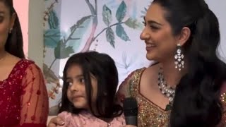 Sara Khan In London with a cute little Fan - Kubra Khan & Ayeza Khan meet fans in London